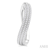 1/2 ctw Curvy Triple Row Round Cut Diamond Fashion Earring in 10K White Gold