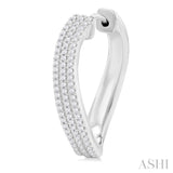 1/2 ctw Curvy Triple Row Round Cut Diamond Fashion Earring in 10K White Gold