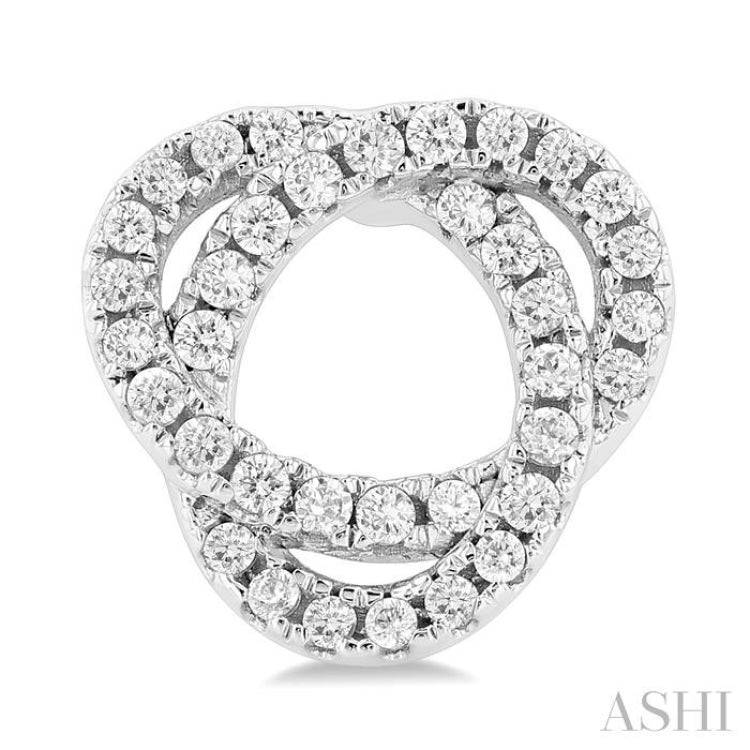 1/3 ctw Trinity Knot Round Cut Diamond Fashion Stud Earrings in 10K White Gold