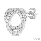 1/3 ctw Trinity Knot Round Cut Diamond Fashion Stud Earrings in 10K White Gold