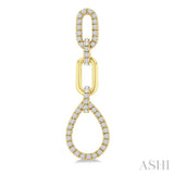 .75CTRDDM PEAR DROP DANGLE ER YG 14K-G