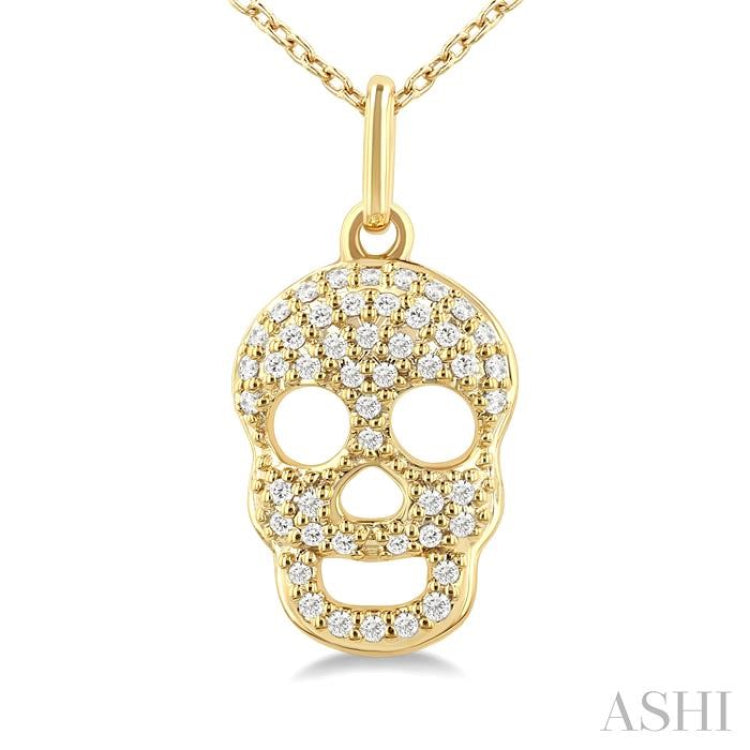 .15CTRDDM PETITE SKULL PD YG 10K-S+CH*