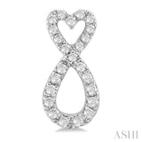 1/4 Ctw Infinity Heart Round Cut Diamond Fashion Earring in 10K White Gold