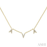 1/10 Ctw 'AVA'  Space Name Diamond Necklace in 10K Yellow Gold