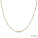 5 ctw Round Cut Diamond Eternity Illusion Tennis Necklace in 14K Yellow Gold