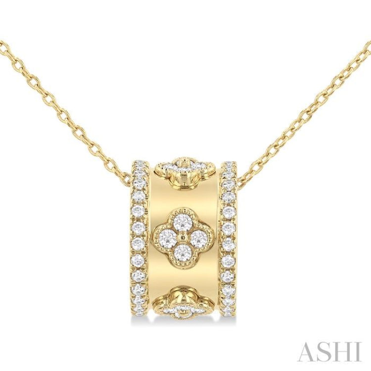 .50CTRDDM CLOVER PENDANT YG 14K-G+CH*