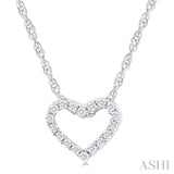 1/20 ctw Heart Shape Round Cut Diamond Pendant With Chain in 10K  White Gold