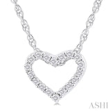 1/20 ctw Heart Shape Round Cut Diamond Pendant With Chain in 10K  White Gold