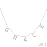1/5 Ctw 'GRACE'  Space Name Diamond Necklace in 10K White Gold