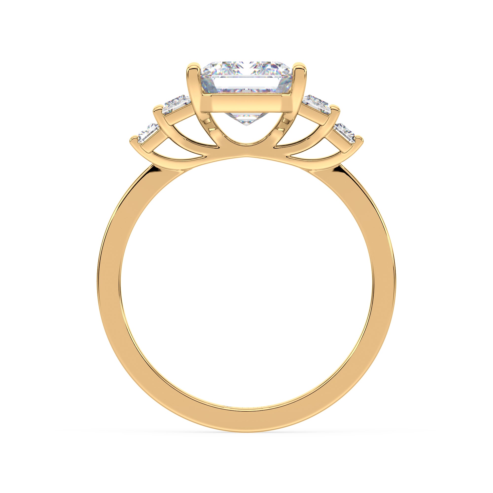 Emerald Cut Diamond Ring with Diamond Baguettes by Allure