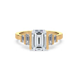 Emerald Cut Diamond Ring with Diamond Baguettes by Allure