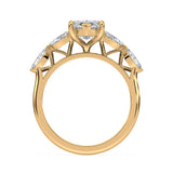 Diamond Marquise Engagement Ring with Marquise Accent Diamonds