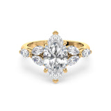 Diamond Marquise Engagement Ring with Marquise Accent Diamonds