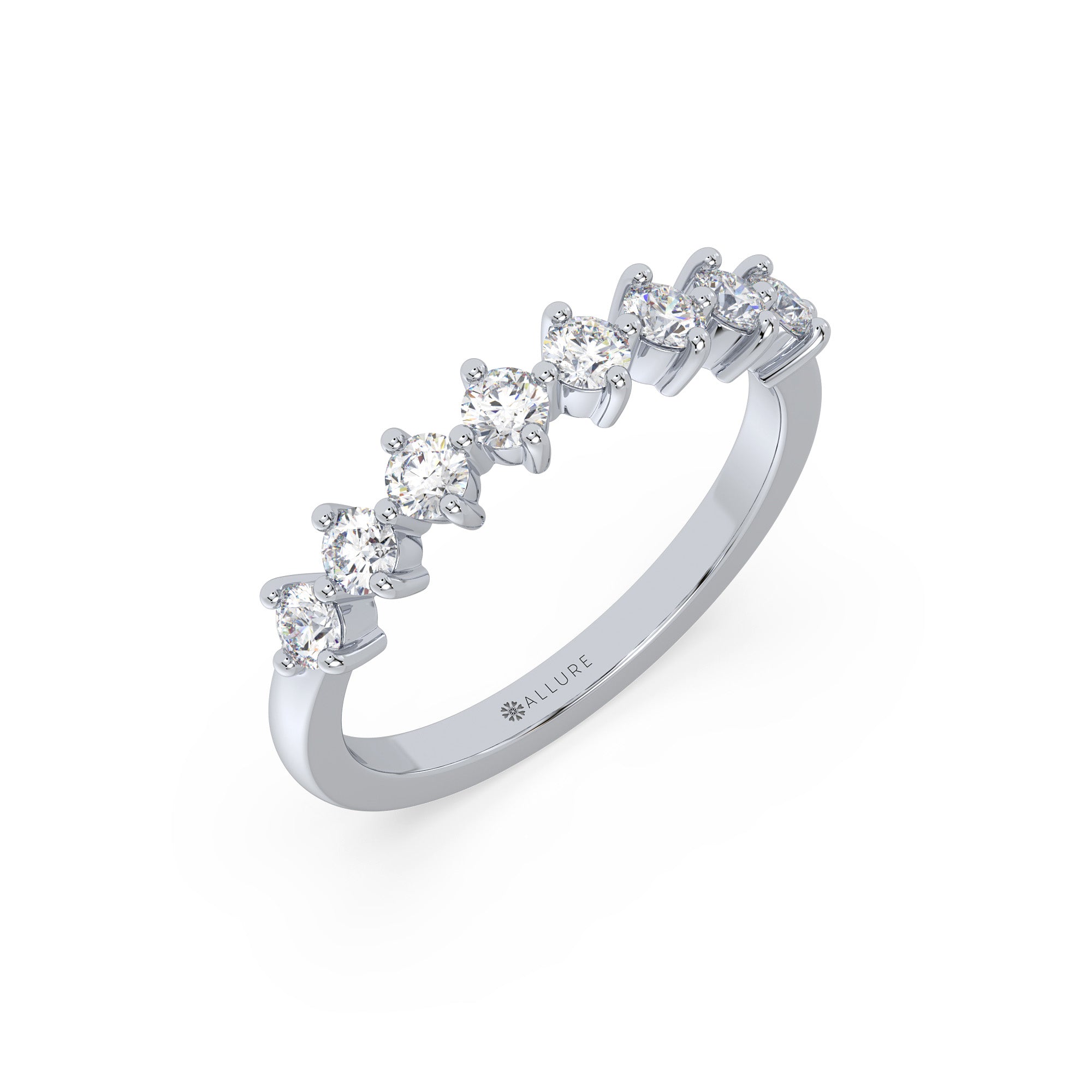 Modern Prong Set Ladies Diamond Wedding Band by Allure