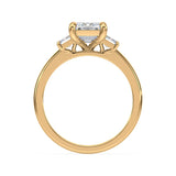 Diamond Engagment Ring set With Emerald Cut Diamond & Emeral Cut Side Diamonds