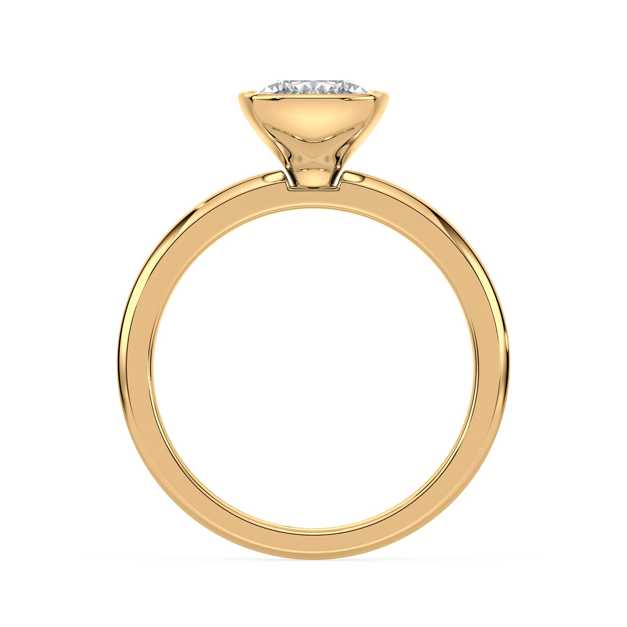 Diamond Engagement Ring Bezel-Set with Cushion Diamond by Allure