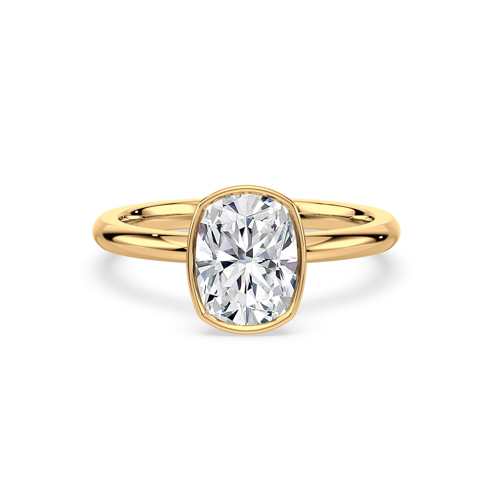 Diamond Engagement Ring Bezel-Set with Cushion Diamond by Allure