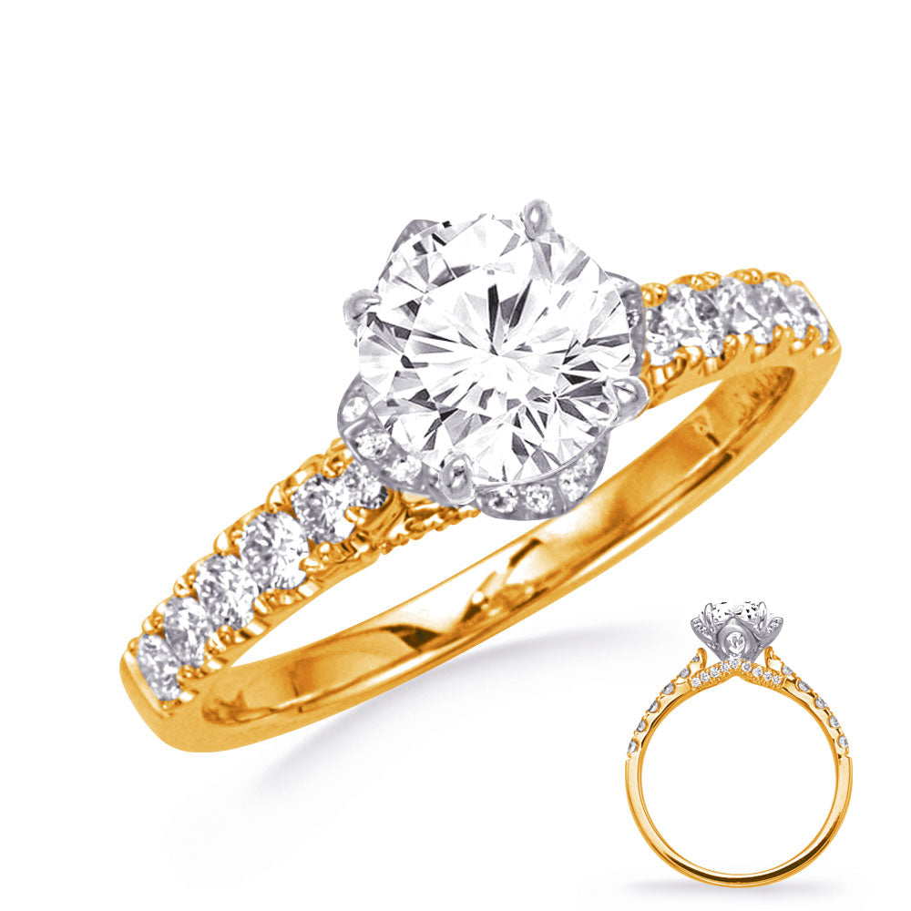 Dahlia Scalloped Under-Halo Engagement Ring