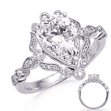Beatrice Vintage Halo Milgrain Pear Engagement Ring