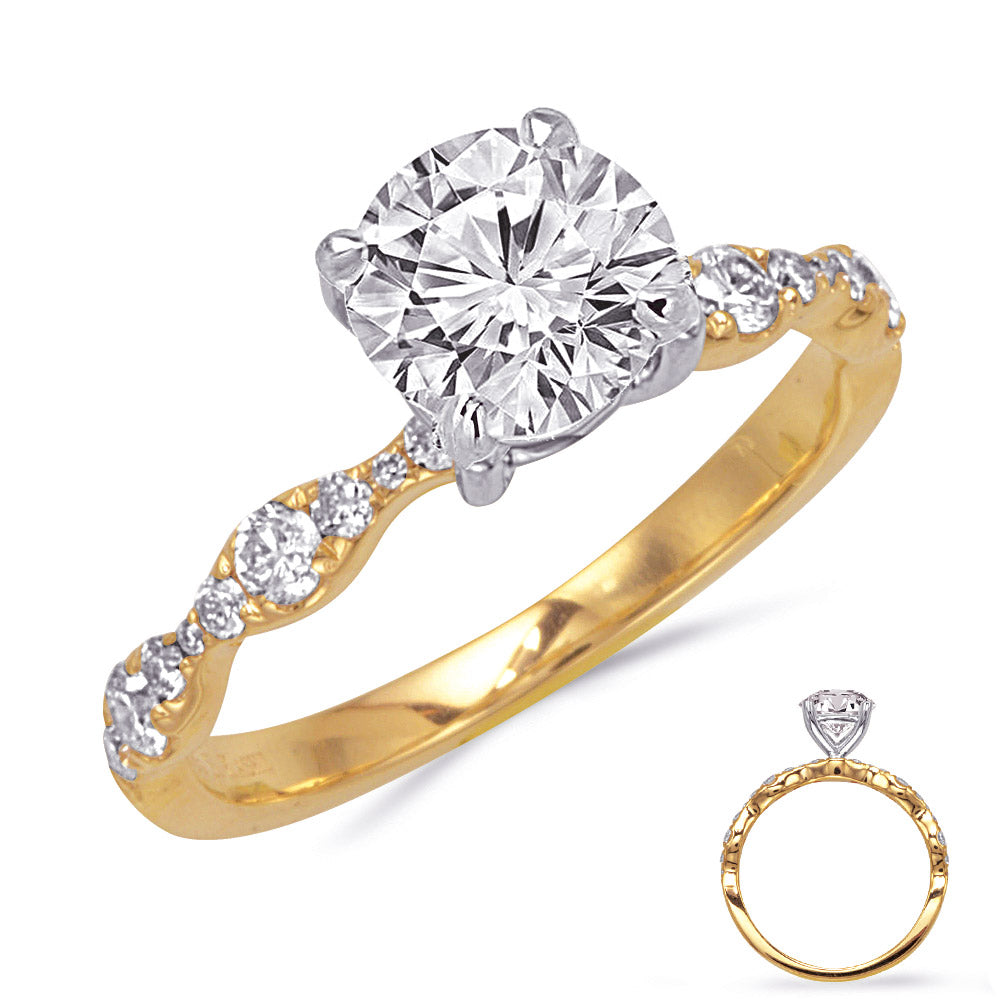 Maya Twisted Vine Scalloped Engagement Ring
