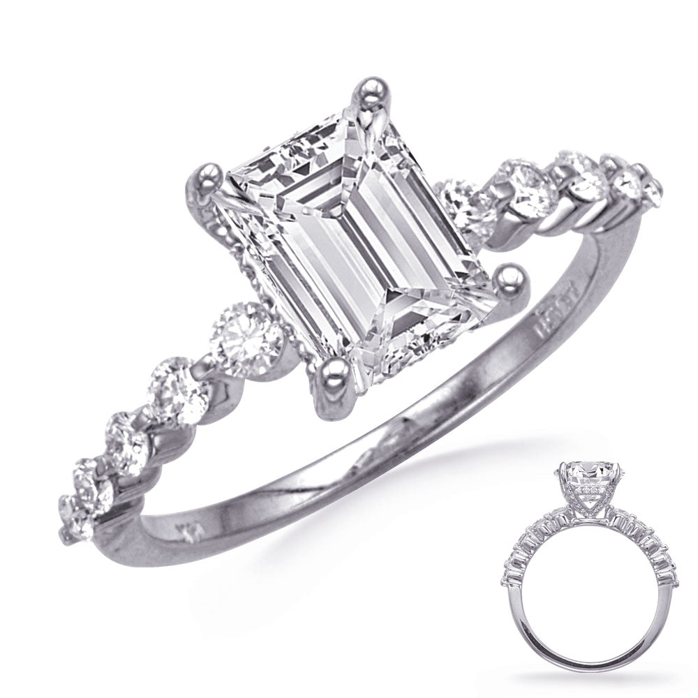 Callista Hidden Halo Scalloped Band Engagement Ring