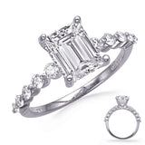 Callista Hidden Halo Scalloped Band Engagement Ring
