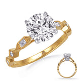 Mila Two-Tone Baguette & Round Engagement Ring