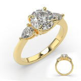 Gemma Pear Three-Stone Engagement Ring