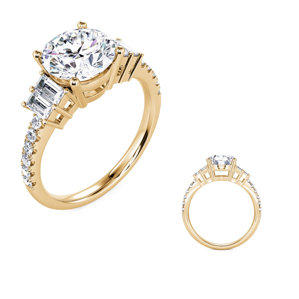 Élan Baguette Accent Diamond Engagement Ring