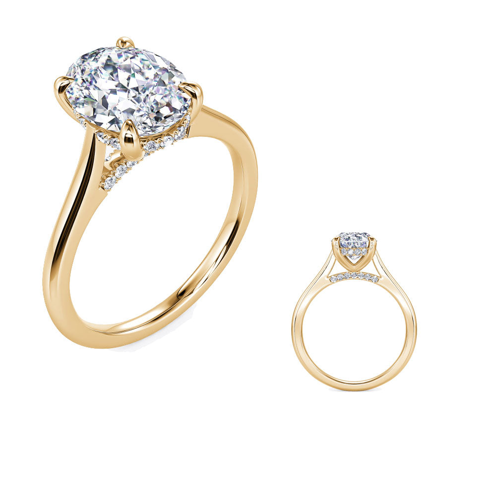 Cathedral Hidden Halo Engagement Ring