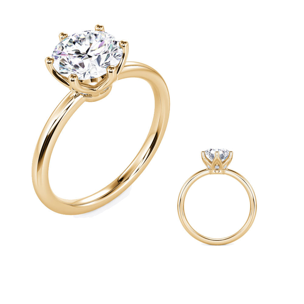 Elara Hidden Halo Solitaire Ring