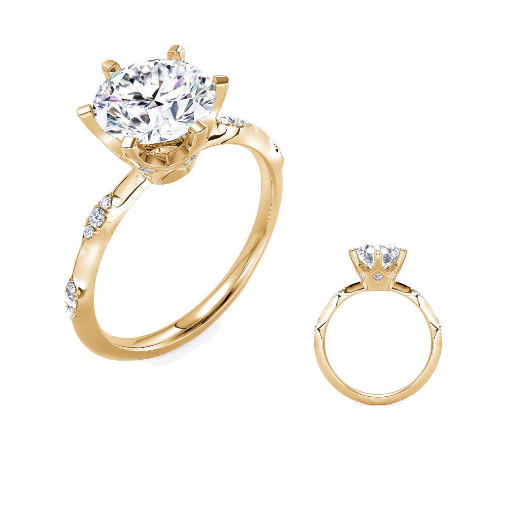 Modern Hidden Halo Engagement Ring