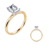 Contemporary Emerald Cut Engagement Ring