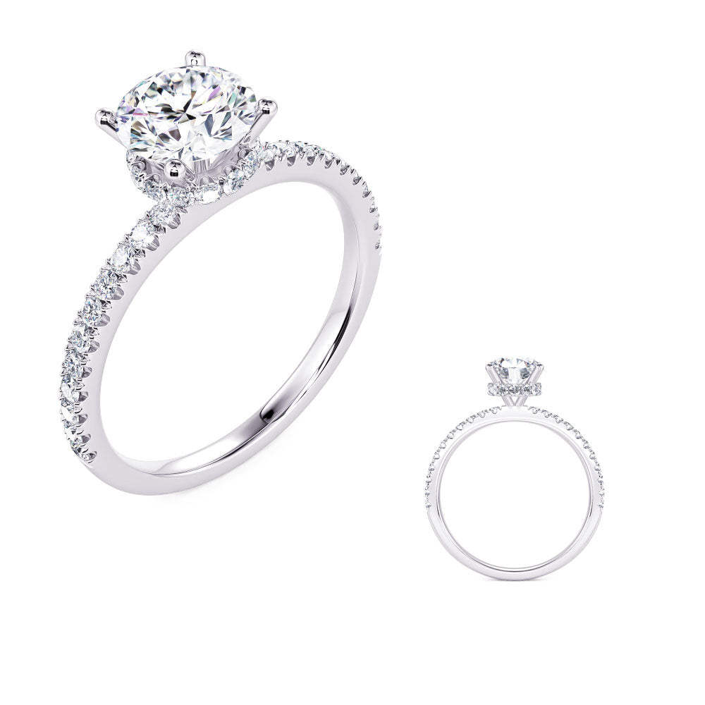Hidden Halo Pavé Diamond Engagement Ring