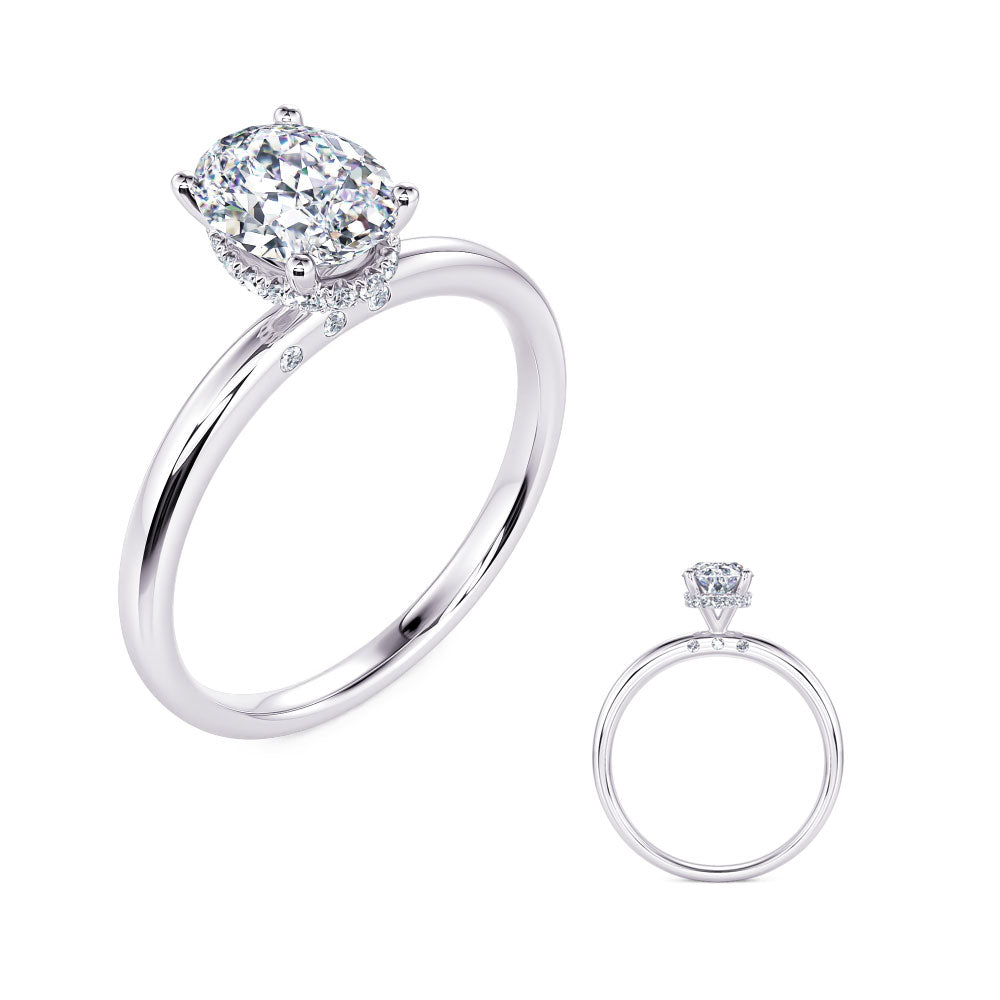 Minimalist Hidden Halo Engagement Ring
