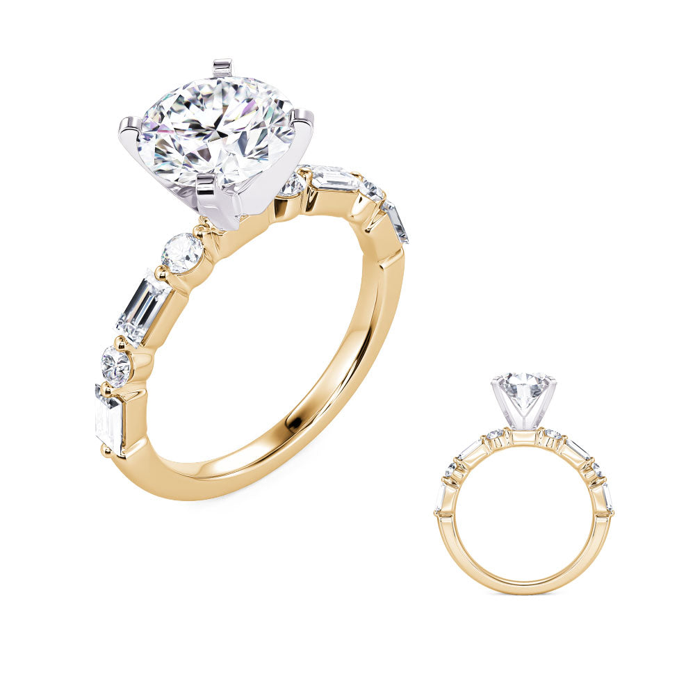 Aurora Baguette Diamond Engagement Ring