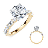 Baguette Diamond Cathedral Engagement Ring