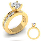 Cathedral Diamond Accent Engagement Ring