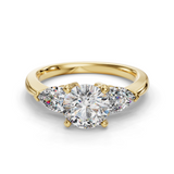Round Side Stone Engagement Ring