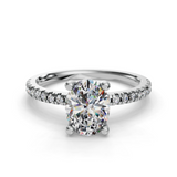 Oval Side Stone Engagement Ring