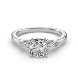 Cushion Three Stone Engagement Ring