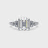 Emerald Cut Diamond Ring with Diamond Baguettes by Allure