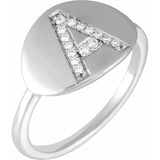 Natural Diamond Initial Ring - Luvona