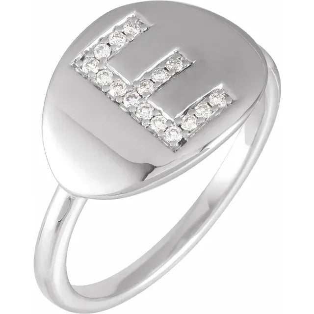 Natural Diamond Initial Ring - Luvona