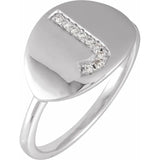 Natural Diamond Initial Ring - Luvona