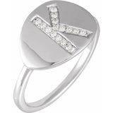 Natural Diamond Initial Ring - Luvona