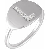 Natural Diamond Initial Ring - Luvona