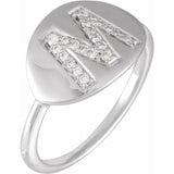 Natural Diamond Initial Ring - Luvona