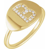 Natural Diamond Initial Ring - Luvona