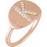 Natural Diamond Initial Ring - Luvona